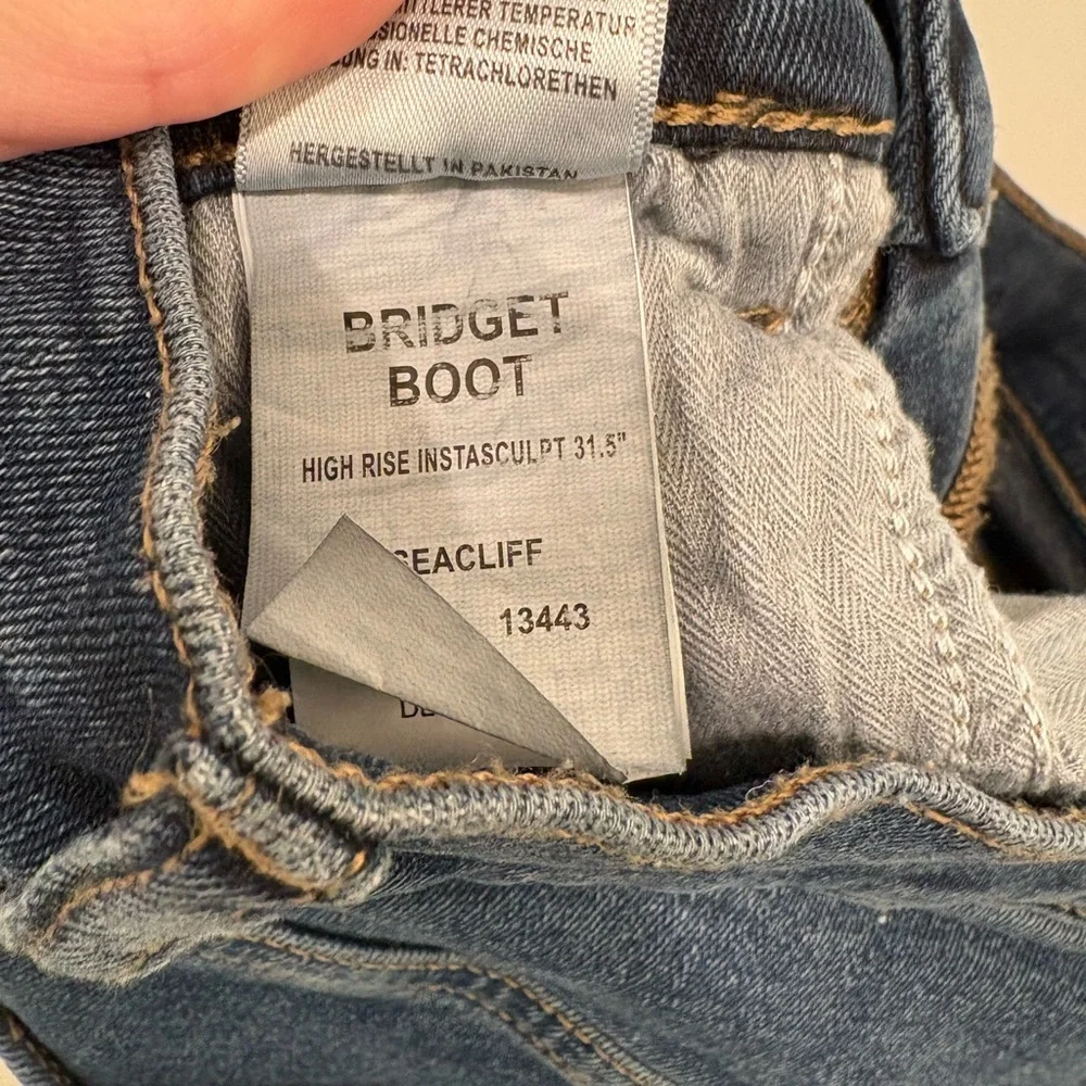 DL1961 Bridget High Rise Instasculpt Boot Cut Jeans in Seacliff Size 25